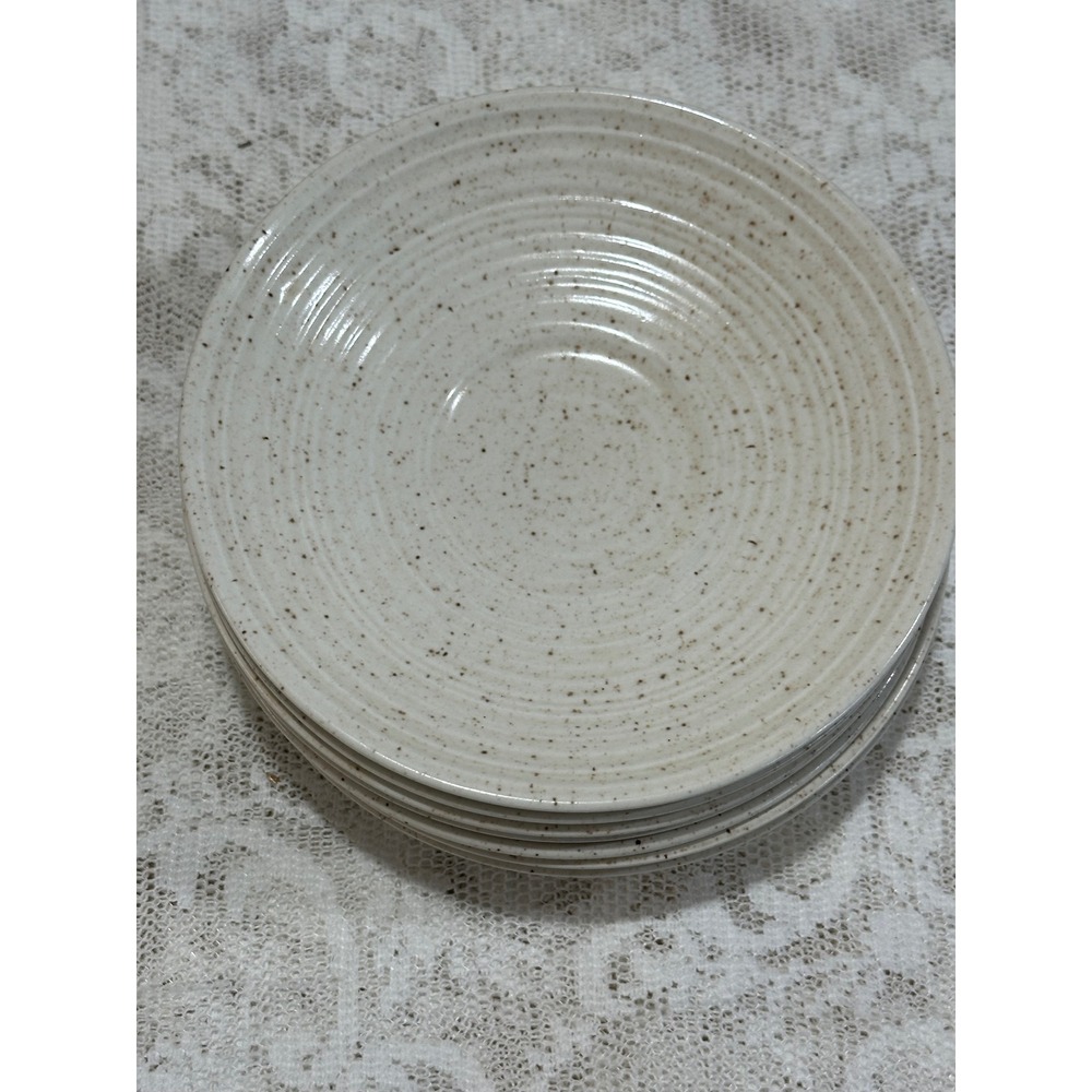 Churchill Stonecast Range Saucers Speckled Beige England Set of‎ 6